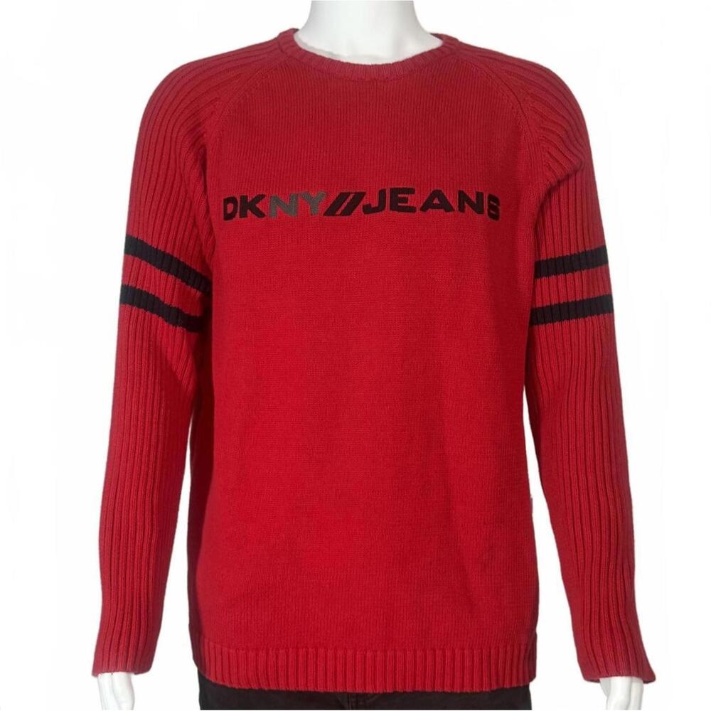 DKNY Jeans Red‎ Crew Neck Sweater for Men